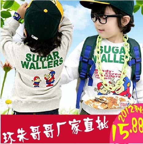 Free shipping 5pcs/lot Children's clothing size100-140 spring boys clothing baby sweatshirt