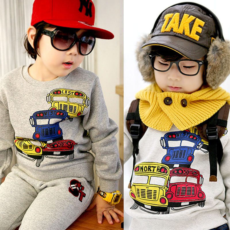 Free shipping 5pcs/lot Children's clothing size100-140 spring boys clothing baby sweatshirt car sweatshirt