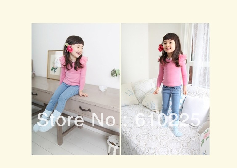 Free Shipping  5pcs/lot Little Girls'  Fashion Skinny Mid Jeans/Kids' Pants/ Children Trouse 004