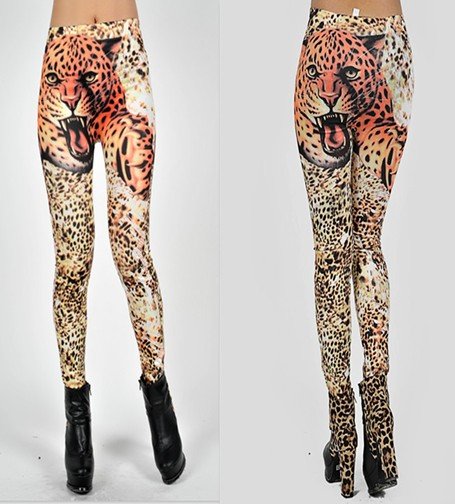 FREE SHIPPING+5pcs/lot LJ-026 Tiger Leopard Printed Sexy Leggings For Women Casual Pants Stockings