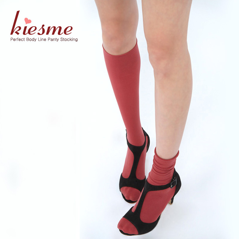 Free Shipping 5pcs/lot mixed color  spring and summer candy color thin velvet female socks  knee-high socks V3764