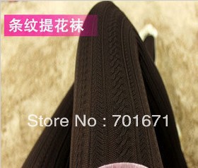 Free Shipping 5pcs/lot mixed color women's velvet legging rompers jacquard socks vertical stripe twisted thick V3771
