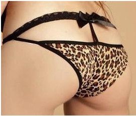 free shipping 5pcs/lot sexy leopard lace bowknot interest panties lady  epigamic low waist underwear lappeal  briefs