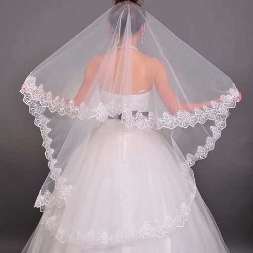 Free shipping 5pcs/lot White Ivory 3m 1 layer Bridal veils T06, bridal wedding veil,bride dress veil