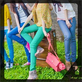 free shipping - 5pics/lot Show thin snow design Skinny jeans , small leg, womens adults + one size