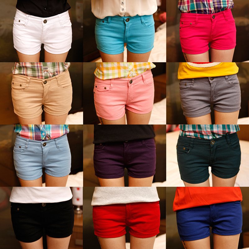 Free Shipping 6.5 3.29 - multicolour shorts elastic tight denim shorts rk017 Women's casual clothing