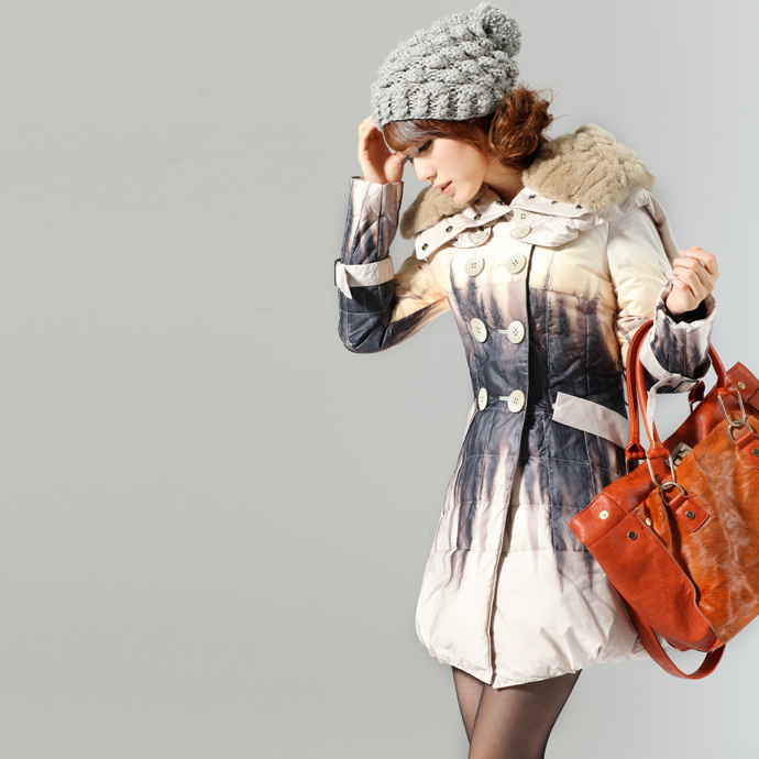 Free Shipping, 6081 zy rex rabbit hair noble fashion thickening down coat