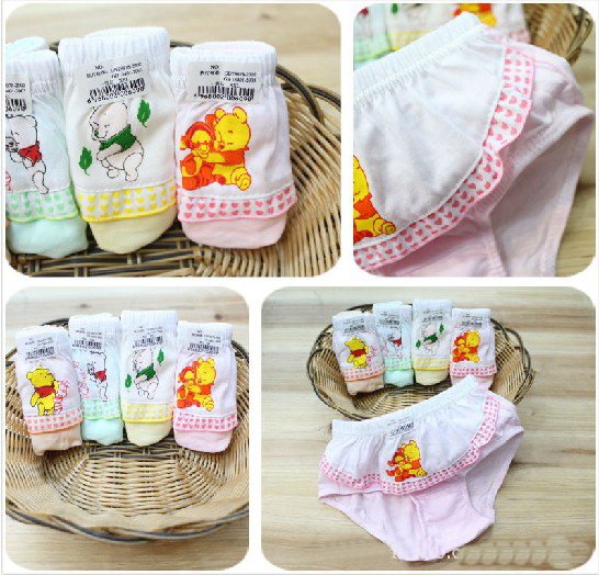 Free Shipping 60pcs/lot cartoon bear pattern boy / girl underwear, children's clothing children briefs & boxer shorts