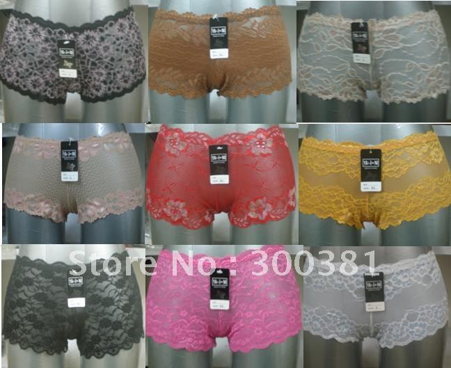 Free shipping 60pcs/lot nice mixed lace panties L/XL