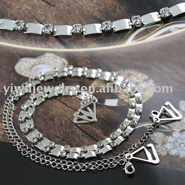 Free Shipping 6pairs/lot Fashion Rhinestone Crystal Brass Cup Chain Bra Accessories BB172-067