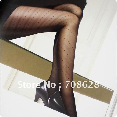 Free Shipping(6pc/lot),wholesale pantyhose,fashion stockings,newest black sexy stockings,with dots