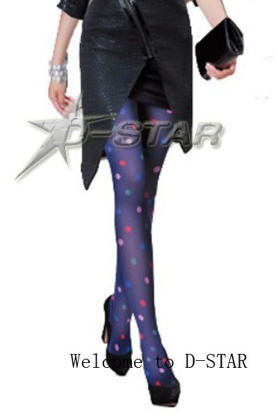 Free Shipping 6pcs Fashion Circles Print Bonas 200D Pantyhose