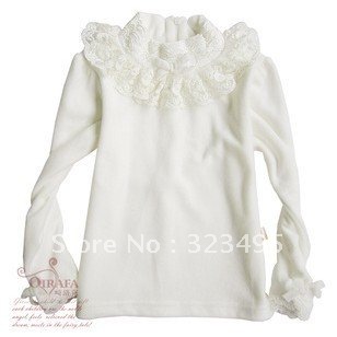 Free shipping! 6pcs/lot,hot sales!!! 2012 new style girls fashion lace  Bottoming shirt ,T-shirt,kids wear