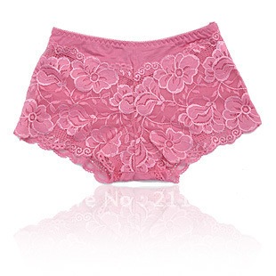 Free shipping 6pcs/lot Sexy quality lace flower Transparent fashion mid waist bamboo fibre panty 43