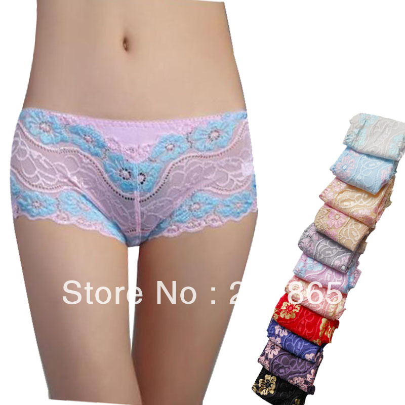 Free shipping 6pcs/lot women's bamboo fibre panty lace modal panties seamless sexy cutout plus size female panties