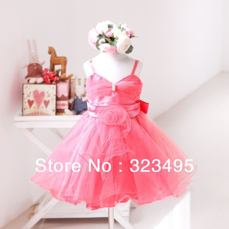 free shipping 6piece/lot  high quality Flower Girl Dress Children Girl Wedding/Party/Performance Princess Dress