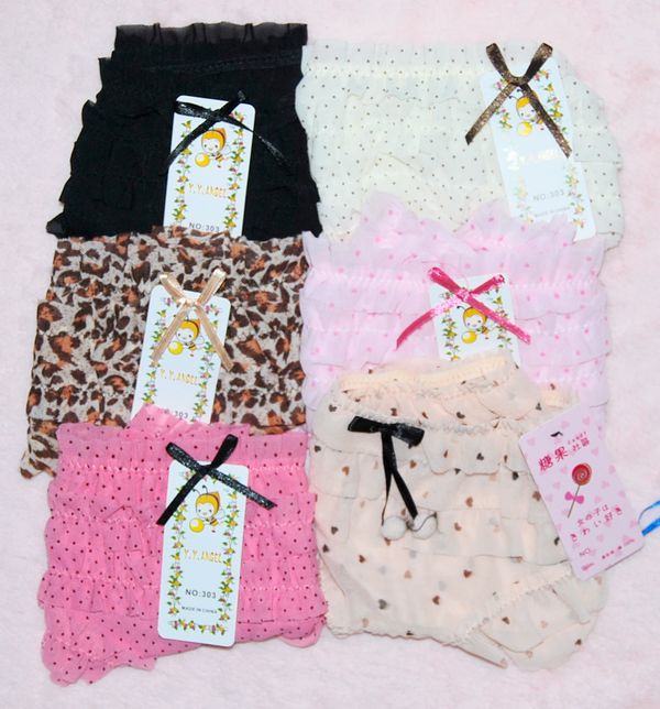 Free shipping 7 pieces/lot  Lovely layers of cake super dream princess underwear soft yarn sexy underwear multi color panties