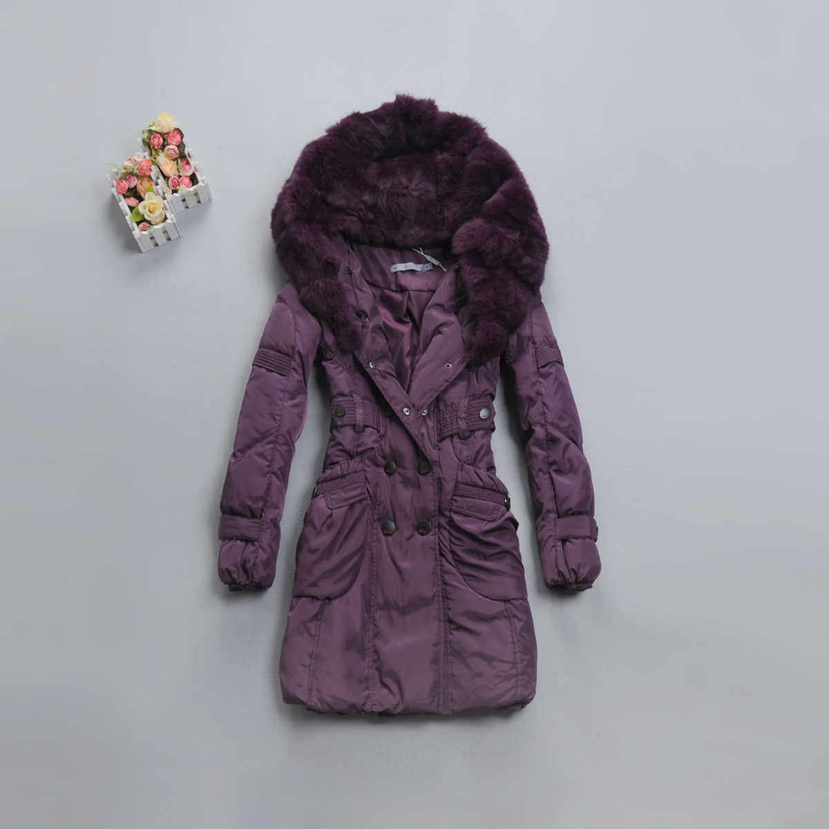 Free shipping, 72744627 f super big fur collar down coat ,18