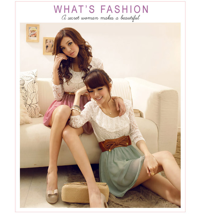 Free shipping 7309 2012 autumn women's sweet elegant one-piece dress leather