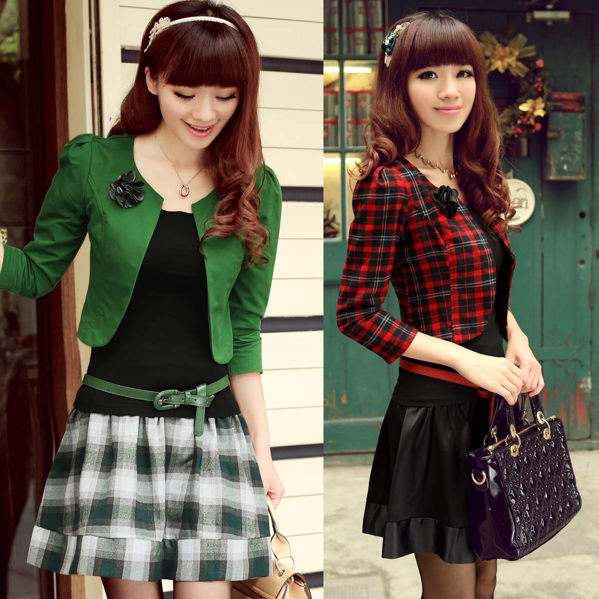Free shipping 751 2013 spring career dress elegant set piece set skirt corsage belt a-line skirt