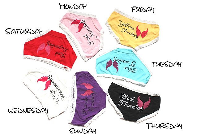 Free shipping (7pcs/lot)One week lady Brifes/Lady candy weekly underwear/Sweet underwear/Rainbow Cotton briefs