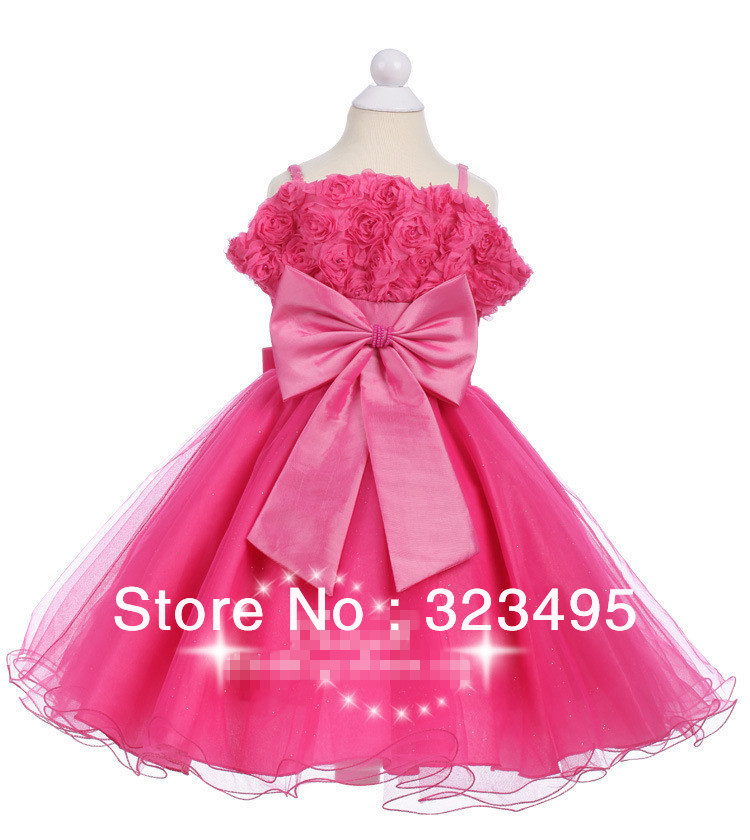 free shipping 7piece/lot Ball Flower Girl Dress Children Girl Wedding/Party/Performance Princess Dress