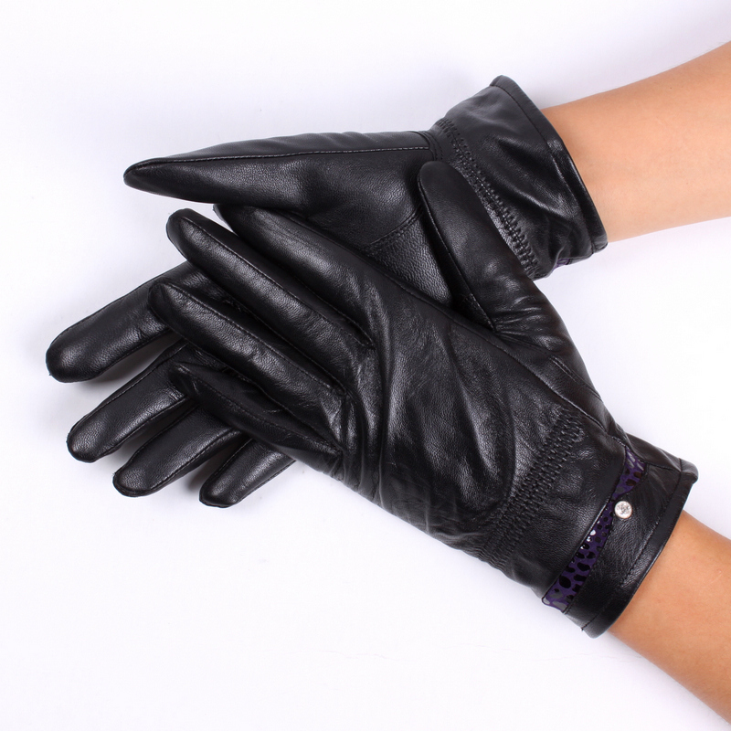 Free shipping 800 short design sheepskin gloves autumn and winter women's genuine leather gloves