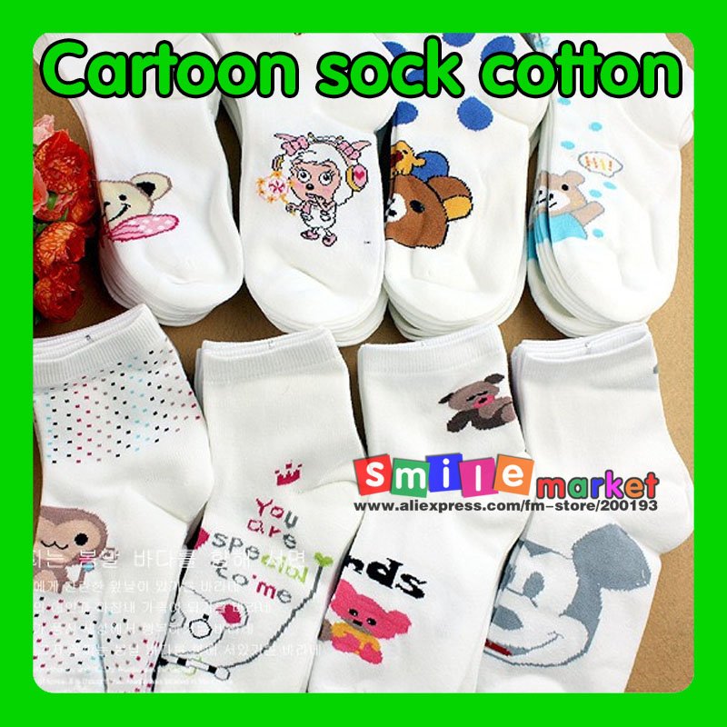 FREE SHIPPING 8pair/lot  New lovely women's Cartoon socks Cotton socks