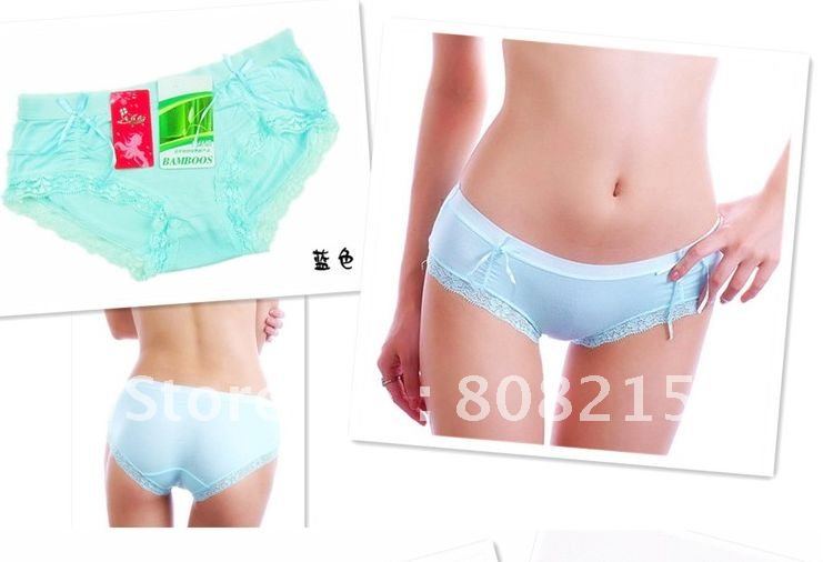 Free shipping 8pcs/lot lowest price sexy Non-trace bamboo charcoal fiber falbala bowknot cotton ladies short