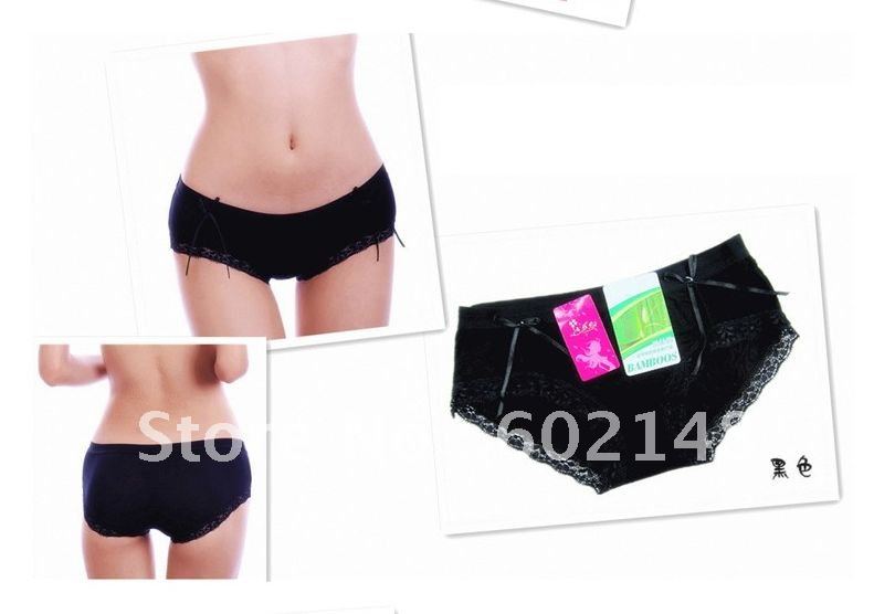 Free shipping 8pcs/lot sexy Non-trace bamboo charcoal fiber falbala bowknot cotton  women's  briefs