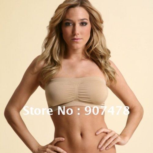 Free Shipping 90pcs/lot Bandeau Bra with Pads As Seen On TV Strapless Tube Top Bra Size:S-XXXL