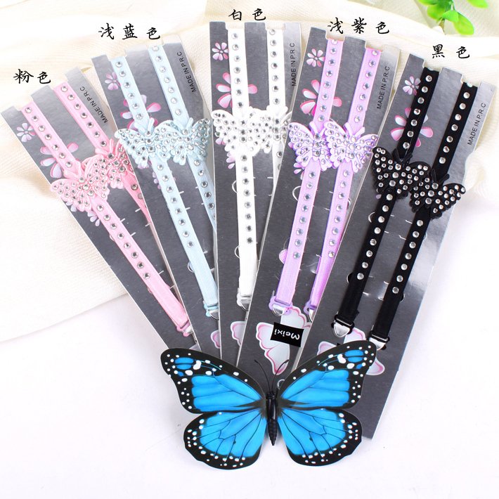 free shipping 9148 gentlewomen butterfly lace paillette flower double-shoulder shoulder strap 33 1cm