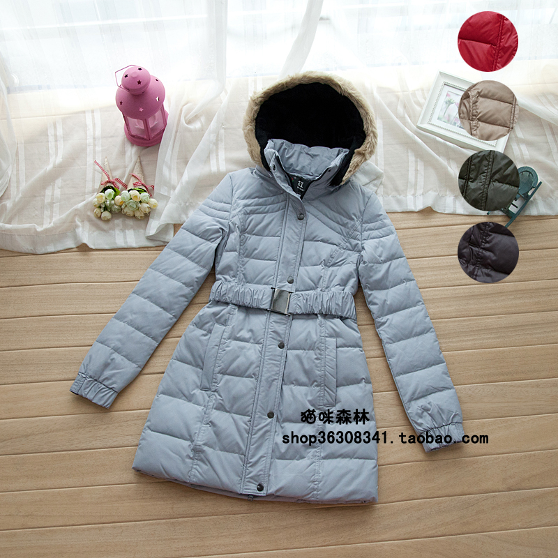 Free shipping 99.99 ! fashion brief slim waist slim with a hood down coat 0.75kg