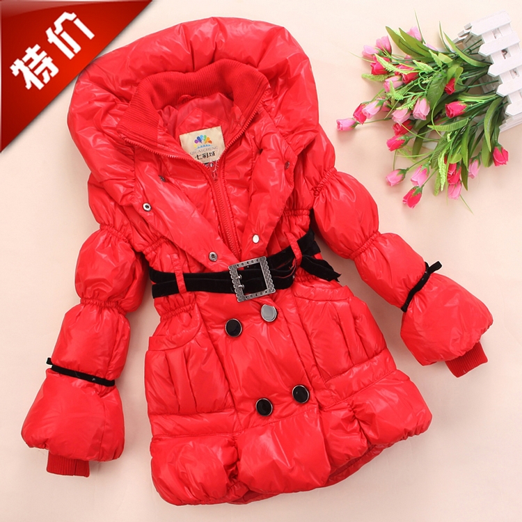 Free Shipping, 99 clothing down coat female child red rose