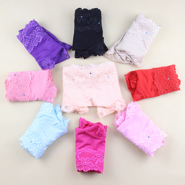 Free Shipping 9colors/Lot Women's Briefs Modal panties women's lace embroidery diamond in the waist high plus size underwear