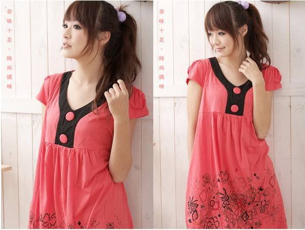free shipping A butterfly printing hem Y129 pregnant women pregnant women dress skirt of spring