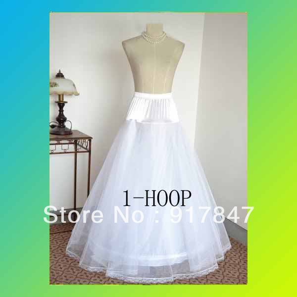Free shipping A-line  1-hoop White Bridal crinoline /petticoat skirt MDPR 55
