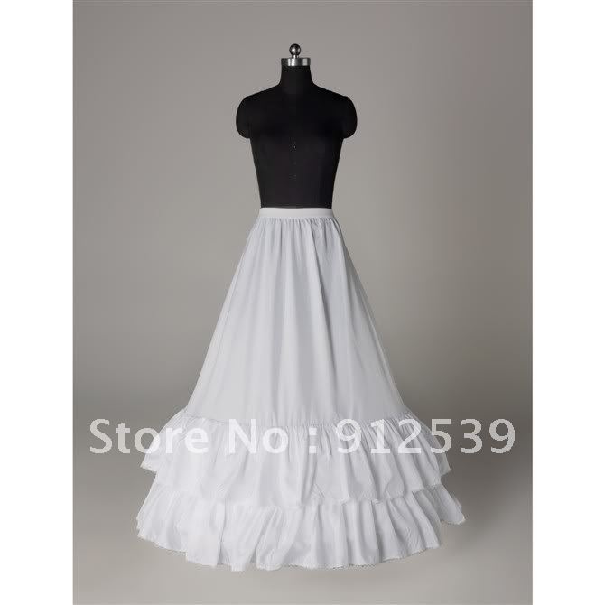 Free shipping A-line 2-hoop 2-Layers Tiered-Ruffle White Bride Accessories Petticoats & Hoops