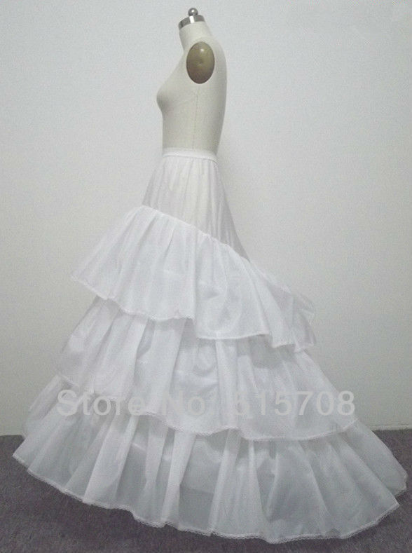 Free Shipping A-Line Chapel Train 3 Tier Crinoline Floor-length Slip Style Bridal Party Dress Wedding Petticoats