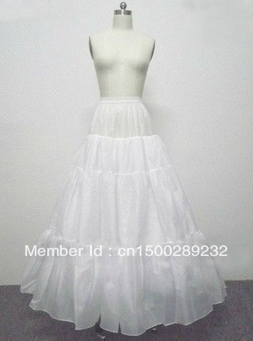 Free shipping A-Line Full Gown 4 Layer No Hoop Floor-length Slip Style Wedding Petticoats