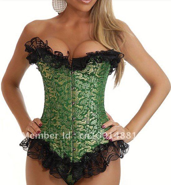 free shipping a set corset wholesale , new demin Corset ,bustier ,lingerie