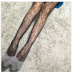 Free shipping A spider web pattern lace stockings+Hollow pattern pantyhosesocks