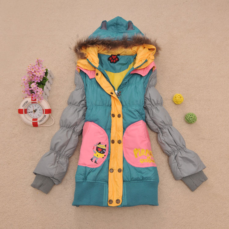 Free shipping! Aa-1 winter hooded fashion patchwork hooded down coat outerwear single