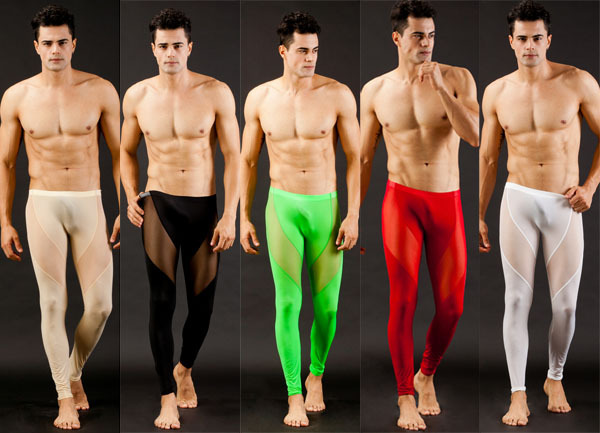 Free shipping! Aaron transparent gauze sexy male slim legging men's ultra-thin body shaping pants wj14105