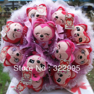 Free shipping Ahri cartoon doll bouquet birthday gift dried flowers ideas girls Valentine's Day Gifts W565