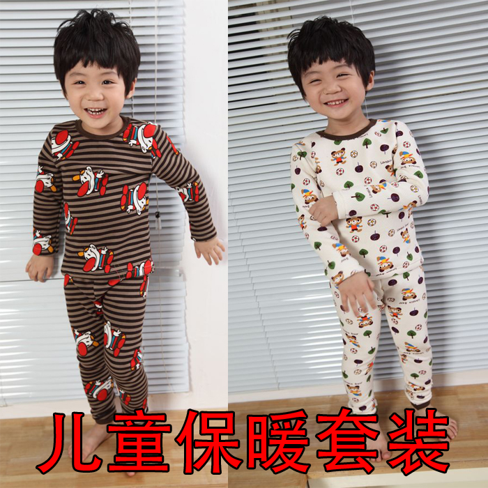 FREE SHIPPING! AIMI Child thermal underwear set 100% cotton velvet baby thermal clothing male child female child