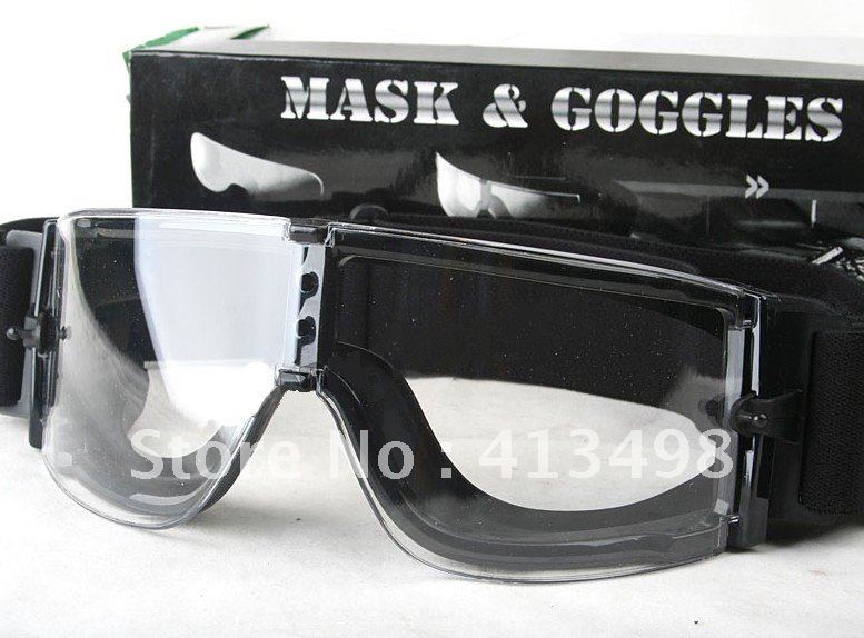 Free Shipping Airsoft Painball Tactical X800 SWAT Goggles Protection Glasses 3 Lens Included