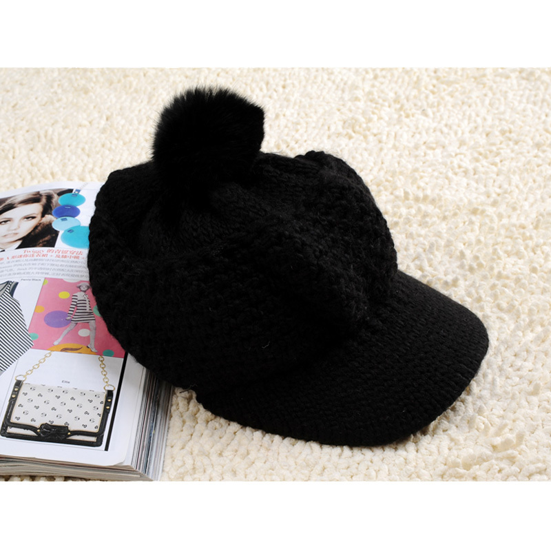 Free shipping Alibaba express 587 w113 lovers design wool disassembly knitted hat black red p25