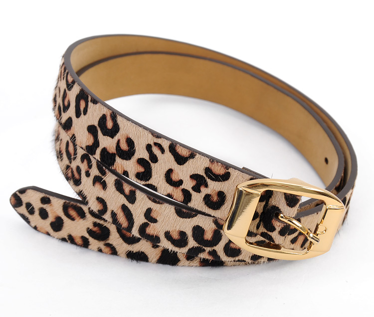 Free Shipping All-match fashion women's strap 2013 spring leopard print thin belt genuine leather belt women's