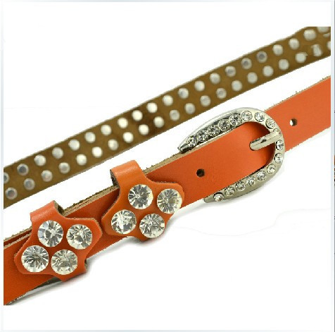 Free shipping All-match women's diamond belly chain fashion cowhide chain rhinestone decoration belt genuine leather strap A549